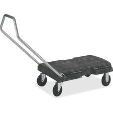 Rubbermaid Commercial Utility Duty Triple Trolley - Push/Pull Handle - 500 lb Capacity - 5" Caster Size - Plastic, Structural Foam - x 20.5" Width x 32.5" Height - Beige, Green - 1 / Carton