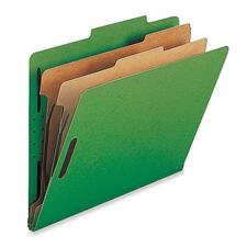 Nature Saver Legal Recycled Classification Folder - 8 1/2" x 14" - 2" Fastener Capacity for Folder - 2 Divider(s) - Green - 100% Recycled - 10 / Box