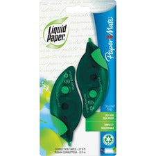 Dryline Grip Correction Tape, Recycled Dispenser, Green/white Applicator, 0.2" X 335", 2/pack