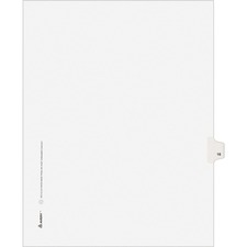 Avery&reg; Individual Legal Exhibit Dividers - Avery Style - 1 Printed Tab(s) - Digit - 16 - 1 Tab(s)/Set - 8.5" Divider Width x 11" Divider Length - Letter - White Paper Divider - Paper Tab(s) - 25 / Pack