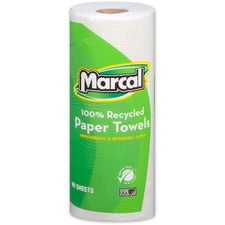 100% Premium Recycled Kitchen Roll Towels, 2-ply, 11 X 9, White, 60 Sheets, 15 Rolls/carton