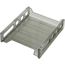 Officemate Front Load Letter Tray - 12.5" Height x 10.5" Width x 2.9" Depth - Desktop - Stackable, Durable - Smoke - 1 Each
