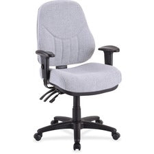 Lorell Baily High-Back Multi-Task Chair - Gray Acrylic Seat - Black Frame - 1 Each