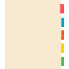 Business Source Color Tab Pocket Binder Dividers - Blank Tab(s) - 5 Tab(s)/Set - 9" Divider Width x 11" Divider Length - Letter - 8.50" Width x 11" Length - Buff Buff Paper Divider - Assorted Tab(s) - 5 / Set