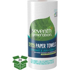 100% Recycled Paper Kitchen Towel Rolls, 2-ply, 11 X 5.4, 156 Sheets/roll, 24 Rolls/carton