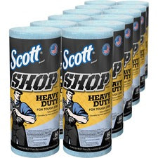 Pro Shop Towels, Heavy Duty, 1-ply, 10.4 X 11, Blue, 12 Rolls/carton