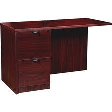 Lorell Prominence 2.0 Mahogany Laminate Left Return - 2-Drawer - 48" x 24"29" , 1" Top - 2 x File Drawer(s) - Band Edge - Material: Particleboard - Finish: Mahogany Laminate, Thermofused Melamine (TFM)