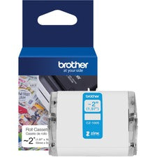 Brother Genuine CZ-1005 continuous length ~ 2 (1.97") 50 mm wide x 16.4 ft. (5 m) long label roll featuring ZINK&reg; Zero Ink technology - 1 31/32" Width - Zero Ink (ZINK) - Paper - 1 Each