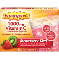 Emergen-C Strawberry-Kiwi Vitamin C Drink Mix - For Immune Support - Strawberry Kiwi - 1 Each - 30 Per Box