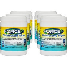 2XL FORCE2 Disinfecting Wipes - Ready-To-Use Wipe6" Width x 6.75" Length - 220 / Can - 12 / Carton - White