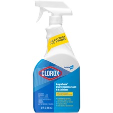 CloroxPro&trade; Anywhere Daily Disinfectant and Sanitizer - Spray - 32 fl oz (1 quart) - 432 / Pallet - Clear
