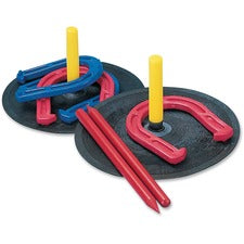 Indoor/outdoor Rubber Horseshoe Set, 4 Rubber Horseshoes, 2 Rubber Mats, 2 Plastic Dowels