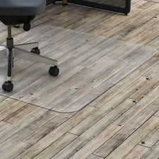 Lorell Hard Floor Rectangler Polycarbonate Chairmat - Hard Floor, Vinyl Floor, Tile Floor, Wood Floor - 53" Length x 45" Width x 0.13" Thickness - Rectangle - Polycarbonate - Clear