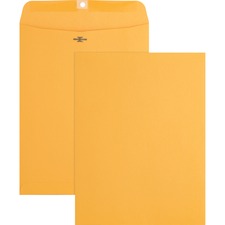 Business Source Heavy-duty Clasp Envelopes - Clasp - #93 - 9 1/2" Width x 12 1/2" Length - 28 lb - Clasp - Kraft - 100 / Box - Kraft