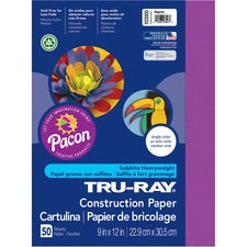 Tru-Ray Construction Paper - Project, Bulletin Board - 12"Width x 9"Length - 50 / Pack - Magenta - Sulphite