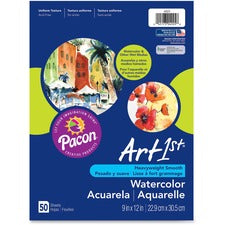 UCreate Watercolor Paper - 9" x 12" - 90 lb Basis Weight - Vellum - 50 / Pack - SFI - Acid-free