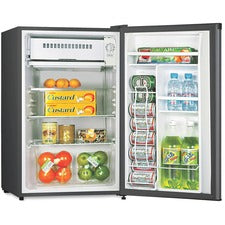 Lorell 3.2 cubic foot Compact Refrigerator - 3.20 ft� - Manual Defrost - Reversible - 3.20 ft� Net Refrigerator Capacity - Black - Steel, Fiberglass, Plastic