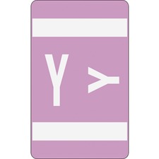 Smead AlphaZ ACCS Color-Coded Labels - "Y" - 1" x 1 5/8" Length - Lavender - 10 / Sheet - 100 / Pack