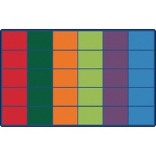 Carpets for Kids Colorful Rows Seating Rug - Area Rug - 12 ft Length x 90" Width - Rectangle