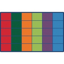 Carpets for Kids Colorful Rows Seating Rug - Area Rug - 12 ft Length x 90" Width - Rectangle