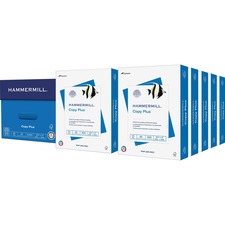 Hammermill Copy Plus Paper - 92 Brightness - Letter - 8 1/2" x 11" - 20 lb Basis Weight - 75 g/m&#178; Grammage - 10 / Carton - FSC - Acid-free