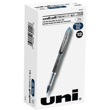 uniball&trade; Vision Elite BLX Rollerball Pen - Micro Pen Point - 0.5 mm Pen Point Size - Black/Blue Pigment-based Ink - 1 Dozen