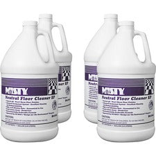 MISTY Neutral Floor Cleaner - Concentrate Liquid - 128 fl oz (4 quart) - Lemon Scent - 4 / Carton - Green