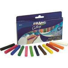 Prang Pastello - Colored Paper Chalk - 3.3" Length - 0.4" Diameter - Assorted - 12 / Box