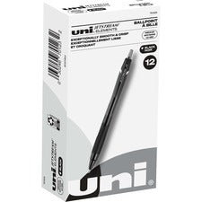 uni&reg; Jetstream Elements Ballpoint Pen - Medium Pen Point - 1 mm Pen Point Size - Black Gel-based Ink - 1 Dozen