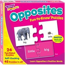 Fun To Know Puzzles, Opposites, Ages 3 And Up, 24 Puzzles