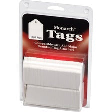 Monarch Stringless White Tags - 1.13" Length x 1.75" Width - Rectangular - 1000 / Pack - Paper - White