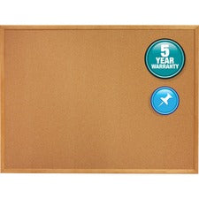 Quartet Classic Series Cork Bulletin Board - 24" Height x 18" Width - Brown Natural Cork Surface - Self-healing, Flexible, Durable - Oak Frame - 1 Each
