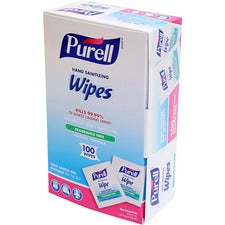 PURELL&reg; On-the-go Sanitizing Hand Wipes - 5" x 7" - Clear - 100 Per Box - 100 / Box