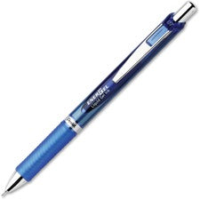 Pentel EnerGel RTX Liquid Gel Pens - Medium Pen Point - 0.7 mm Pen Point Size - Needle Pen Point Style - Refillable - Retractable - Blue Gel-based Ink - Blue, Silver Barrel - Stainless Steel Tip - 1 Dozen