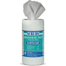 SCRUBS Medaphene Plus Disinfecting Wipes - Wipe - Citrus Scent - 6" Width x 9" Length - 73 - 6 / Carton - Colorless