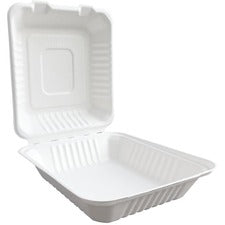 SEPG BE-FC88 Hinged Container - Food, Sandwich - Microwave Safe - Bagasse Body - 200 / Carton