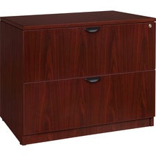 Lorell Prominence 2.0 Mahogany Laminate Lateral File - 2-Drawer - 36" x 22" x 29" - 2 x File Drawer(s) - Band Edge - Material: Particleboard - Finish: Mahogany Laminate, Thermofused Melamine (TFM)