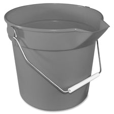 Deluxe Heavy-duty Bucket, 10 Qt, Polypropylene, Gray, 10.63" Dia