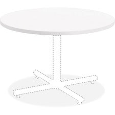 Lorell Hospitality White Laminate Round Tabletop - High Pressure Laminate (HPL) Round, White Top x 42" Table Top Diameter - Assembly Required - Thermofused Laminate (TFL), Particleboard Top Material