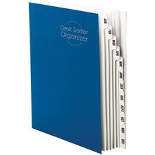 Smead Letter Recycled Organizer Folder - 8 1/2" x 11" - 12 Divider(s) - Blue - 35% Recycled - 1 Each