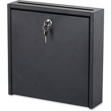 Wall-mountable Interoffice Mailbox, 12 X 3 X 12, Black