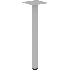 Lorell Relevance Series Offset Square Leg - Powder Coated Silver Square Leg Base - 28.50" Height x 7.87" Width - Assembly Required