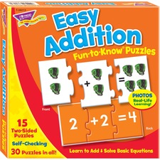 Trend Easy Addition Fun-to-Know Puzzles - Theme/Subject: Learning - Skill Learning: Addition, Number Recognition - 5 Year & Up - 45 Pieces - Multicolor