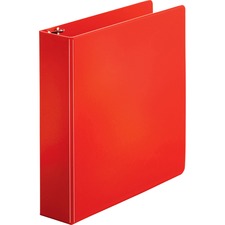 Business Source Basic Round Ring Binders - 2" Binder Capacity - Letter - 8 1/2" x 11" Sheet Size - Round Ring Fastener(s) - Vinyl - Red - 1.52 lb - 1 Each