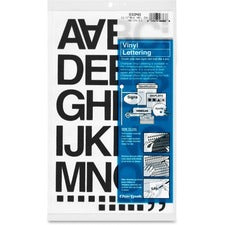 Chartpak Vinyl Helvetica Style Letters/Numbers - 10 x Numbers, 35 x Capital Letter, Symbols Shape - Self-adhesive - Helvetica Style - 1.50" Height x 12" Length - Black - Vinyl - 1 / Pack