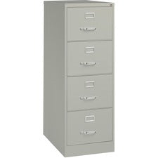 Lorell Vertical File Cabinet - 4-Drawer - 18" x 26.5" x 52" - 4 x Drawer(s) for File - Legal - Vertical - Lockable, Ball-bearing Suspension, Heavy Duty - Light Gray - Steel - Recycled