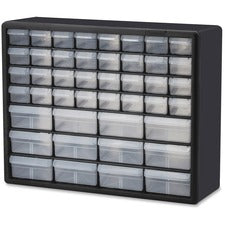Akro-Mils 44-Drawer Plastic Storage Cabinet - 44 Compartment(s) - 15.8" Height6.4" Depth x 20" Length - Unbreakable, Stackable, Finger Grip - Black - Polystyrene - 1 Each