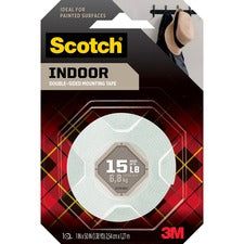 Scotch Mounting Tape - 4.17 ft Length x 1" Width - 1" Core - Foam - 1 / Roll - White