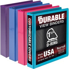 Samsill Durable 1.5 Inch View D-Ring Binder - Fashion Assortment 4 Pack - Samsill Durable 1.5 Inch Binder - Made in the USA - D Ring Customizable Clear View Binder - Fashion Assortment - 4 Pack - Each Holds 350 Page