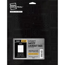 Avery&reg; UltraDuty Lock Out Tag Out Hang Tags - 2.92" Length x 5.50" Width - 60 / Pack - Plastic - White
